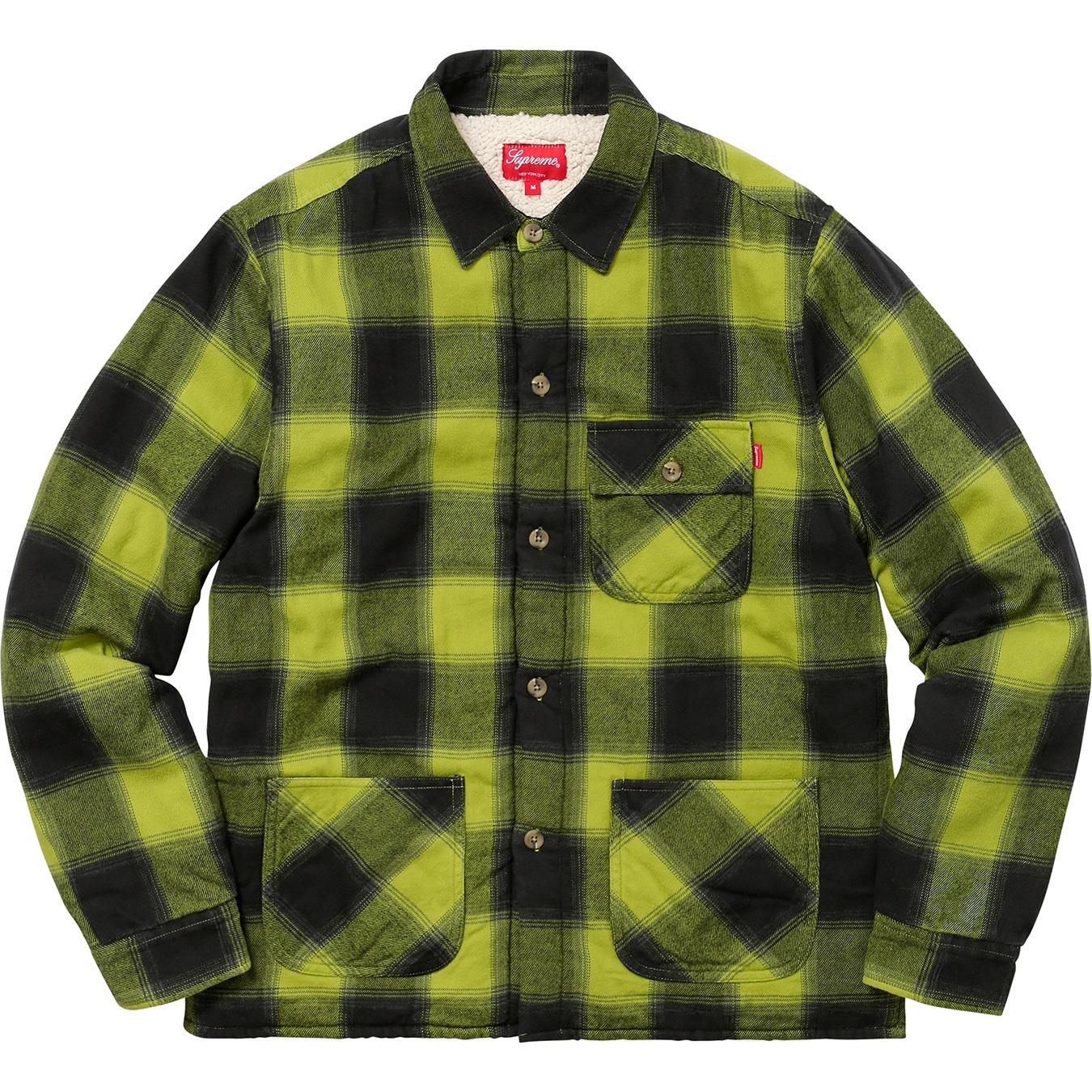 Buffalo Plaid Sherpa Lined Chore Shirt view 6